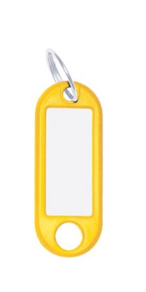 Kulcscímke 10 db, Q-CONNECT, műanyag, sárga