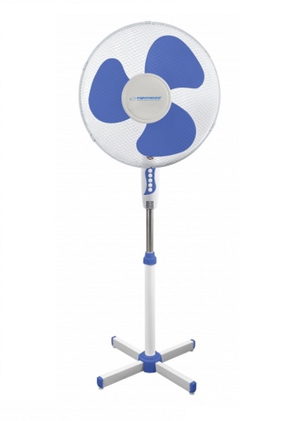 Ventilátor, 40 cm, ESPERANZA Hurricane, álló, fehér-kék