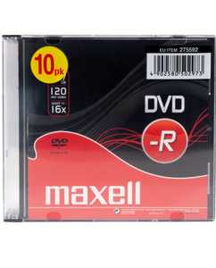 DVD-R4.7Gb, MAXELL 16x, 10 db, vastag tokos