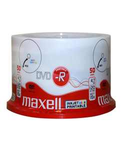 DVD-R4.7Gb, MAXELL 16x, 50 db, nyomtatható