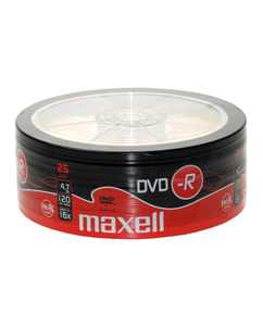DVD-R4.7Gb, MAXELL 16x, 25 db-os, fóliázva