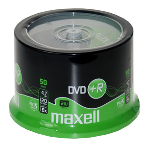 DVD+R4.7Gb, MAXELL 16x, 50 db, hengeres