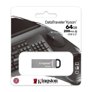 Pendrive 64GB, KINGSTON Data Traveler Kyson, USB 3.2, ezüst