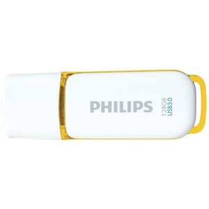 Pendrive 128GB, USB 3.0, PHILIPS Snow Edition, fehér-sárga