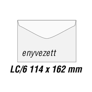 Boríték LC/6, GPV 121204, enyvezett, 1000 db, gépi töltésű, fehér
