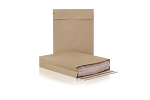 Csomagk&uuml;ldő tasak C5, e-Green, 162x229x40+86 mm, kraft barna