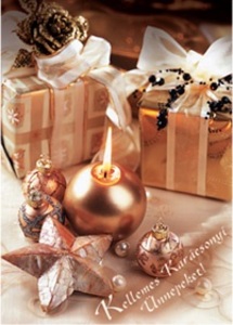 Képeslap LC6, borítékos, sima, karácsonyi, vegyes mintákkal
