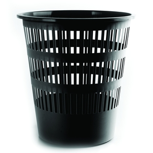 Papírkosár, DONAU D307-01, műanyag, rácsos, 12 liter, kerek, fekete