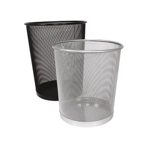 Papírkosár, GRS, 20 liter, fémhálós, kerek, fekete