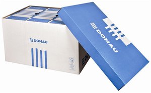 Archiváló konténer, DONAU, levehető tető, karton, kék.
