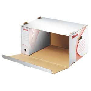 Archiváló konténer, ESSELTE Boxy, karton, előre nyíló tetővel, fehér
