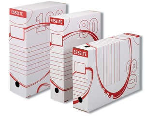 Archiváló doboz A4, 80 mm, ESSELTE Boxy, karton, fehér
