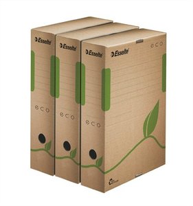 Archiváló doboz A4, 80 mm, ESSELTE Eco, karton, barna