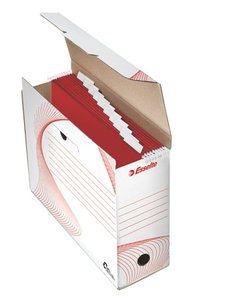 Archiváló doboz, ESSELTE Boxy, függőmappának, 117 mm, fehér