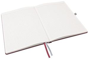 Beíró A4, 80 lap, LEITZ Style, keményfedelű, kockás, gránátvörös