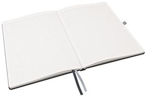 Beíró A4, 80 lap, LEITZ Style, keményfedelű, kockás, szaténfekete