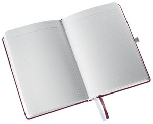 Beíró A5, 80 lap, LEITZ Style, keményfedelű, kockás, gránátvörös