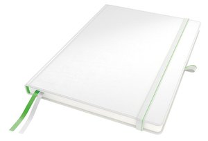 Beíró A4, 80lap LEITZ Complete keményfedelű, exkluzív, kockás, fehér