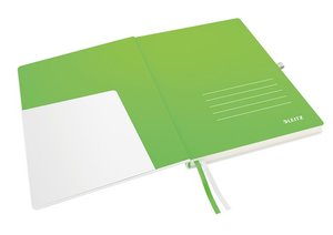 Beíró A4, 80lap LEITZ Complete keményfedelű, exkluzív, kockás, fehér