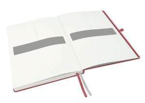Beíró A4, 80lap LEITZ Complete keményfedelű, exkluzív, kockás, piros