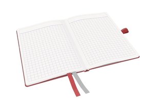 Beíró A6, 80lap LEITZ Complete keményfedeles, exkluzív, kockás, piros