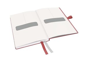 Beíró A6, 80lap LEITZ Complete keményfedeles, exkluzív, kockás, piros