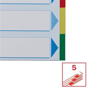 Elválasztó A4, 5 lap, ESSELTE műanyag, többszínű