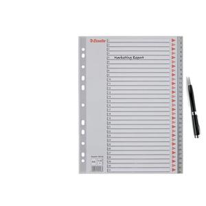 Elválasztó A4, 1-31, ESSELTE műanyag, sorszámozott, szürke