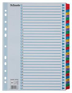 Elválasztó A4, 1-31, ESSELTE Mylar, karton