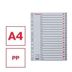 Elválasztó A4, A-Z, ESSELTE műanyag, szürke