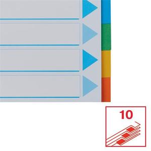 Elválasztó A4, 10 lap, ESSELTE Standard, karton, színes, írható előlap