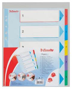 Elválasztó A4, 1-5, ESSELTE, karton, laminált karton, újraírható