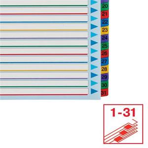 Elválasztó A4, 1-31, ESSELTE, karton, laminált karton, újraírható
