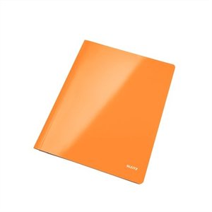 Gyorslefűző A4, karton, LEITZ Wow, laminált, lakkfényű narancs