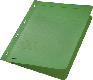 Gyorslefűző A4, karton, LEITZ, lefűzhető, fém gyűrűvel, zöld