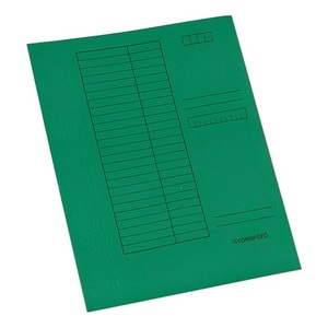 Gyorsfűző A4, papír, GRS, 230 g, táblázatos előlappal, zöld
