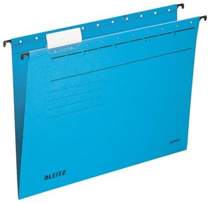 Függőmappa A4, LEITZ Alpha Standard, karton oldalt nyitott, kék