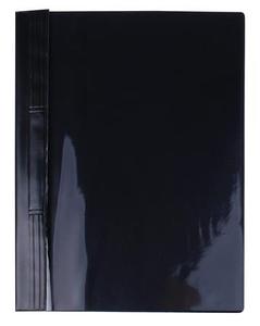 Gyorsfűző A4, PVC, kem&eacute;nyh&aacute;t&uacute;, &aacute;tl&aacute;tsz&oacute; előlappal, fekete