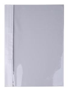 Gyorsfűző A4, PVC, kem&eacute;nyh&aacute;t&uacute;, &aacute;tl&aacute;tsz&oacute; előlappal, sz&uuml;rke