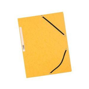 Gumis mappa A4, Q-CONNECT, prespán karton, sarokgumis, sárga