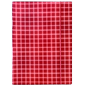 Gumis mappa A4, DONAU, kockás, karton, 400 g, sarokgumis, piros