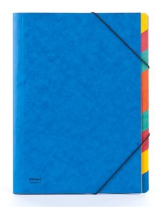 Gumis mappa A4, DONAU, karton, regiszteres, 9 részes, kék