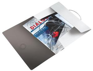 Gumis mappa A4, PP, LEITZ Solid, 3 pólyás, 150 lap, fehér