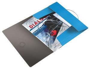 Gumis mappa A4, PP, LEITZ Solid, 3 pólyás, 150 lap, világoskék