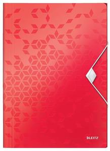 Gumis mappa A4, PP, LEITZ Wow, piros