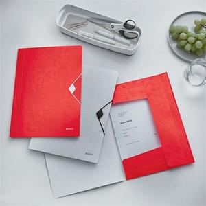 Gumis mappa A4, PP, LEITZ Wow, piros