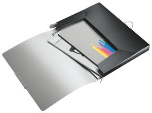 Gumis mappa A4, PP, LEITZ Style Jumbo, 250 lap, szaténfekete
