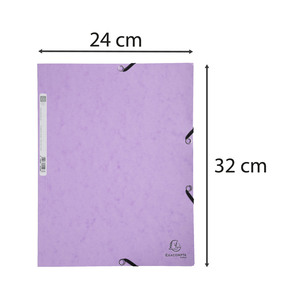 Gumis mappa A4, EXACOMPTA, prespán karton, pasztell lila