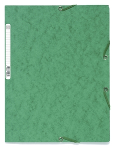 Gumis mappa A4, EXACOMPTA, prespán karton, sarokgumis, zöld