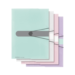 Gumis mappa A4, PP, HERLITZ easy orga to go Pastels, áttetsző lila.
